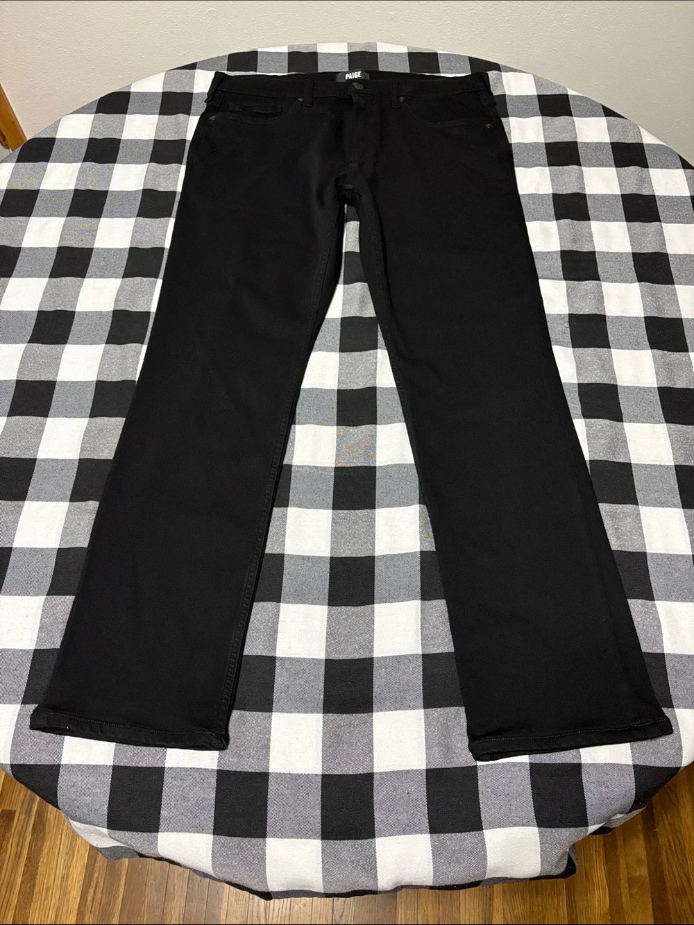 PAIGE Transcend Federal Slim Straight Jean Black Shadow Men Size 32 x 30 Stretch